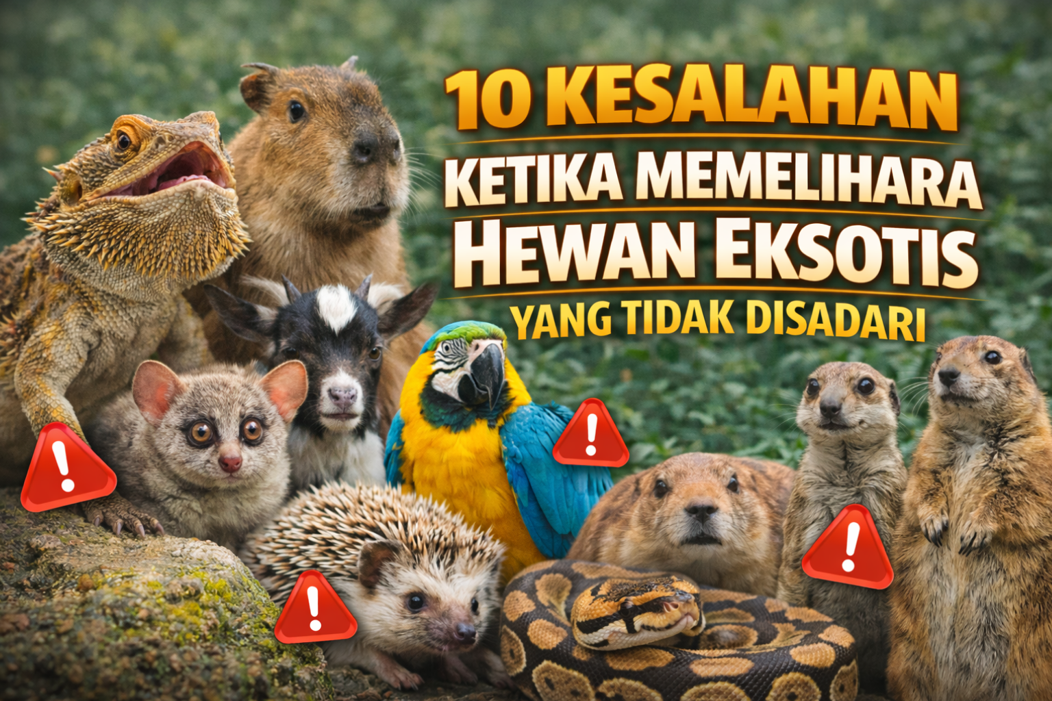 kesalahan ketika memelihara hewan eksotis