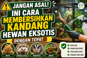 membersihkan kandang hewan eksotis